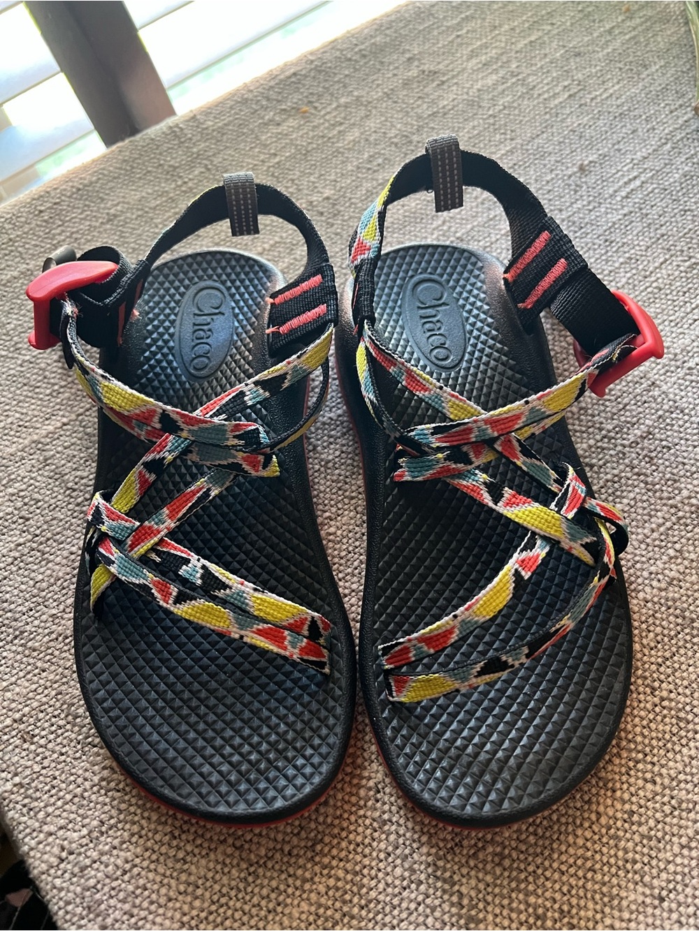 Chacos ZX/1 Ecotread Sandals Crust Multi Red Black Lightweight Kids Sz 2